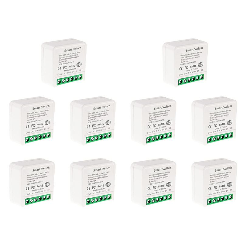 Smart Light Switch Wifi - 10X Mini Smart Wifi Relay Switch,