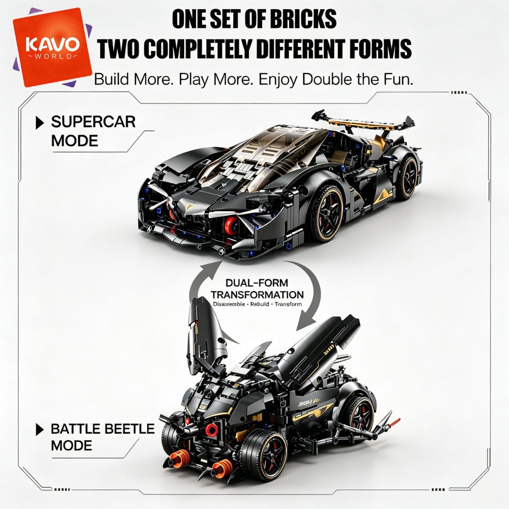 KAVOWORLD 1248pcs MOC Black Ra - Stem Robotics Kit 评论和价格