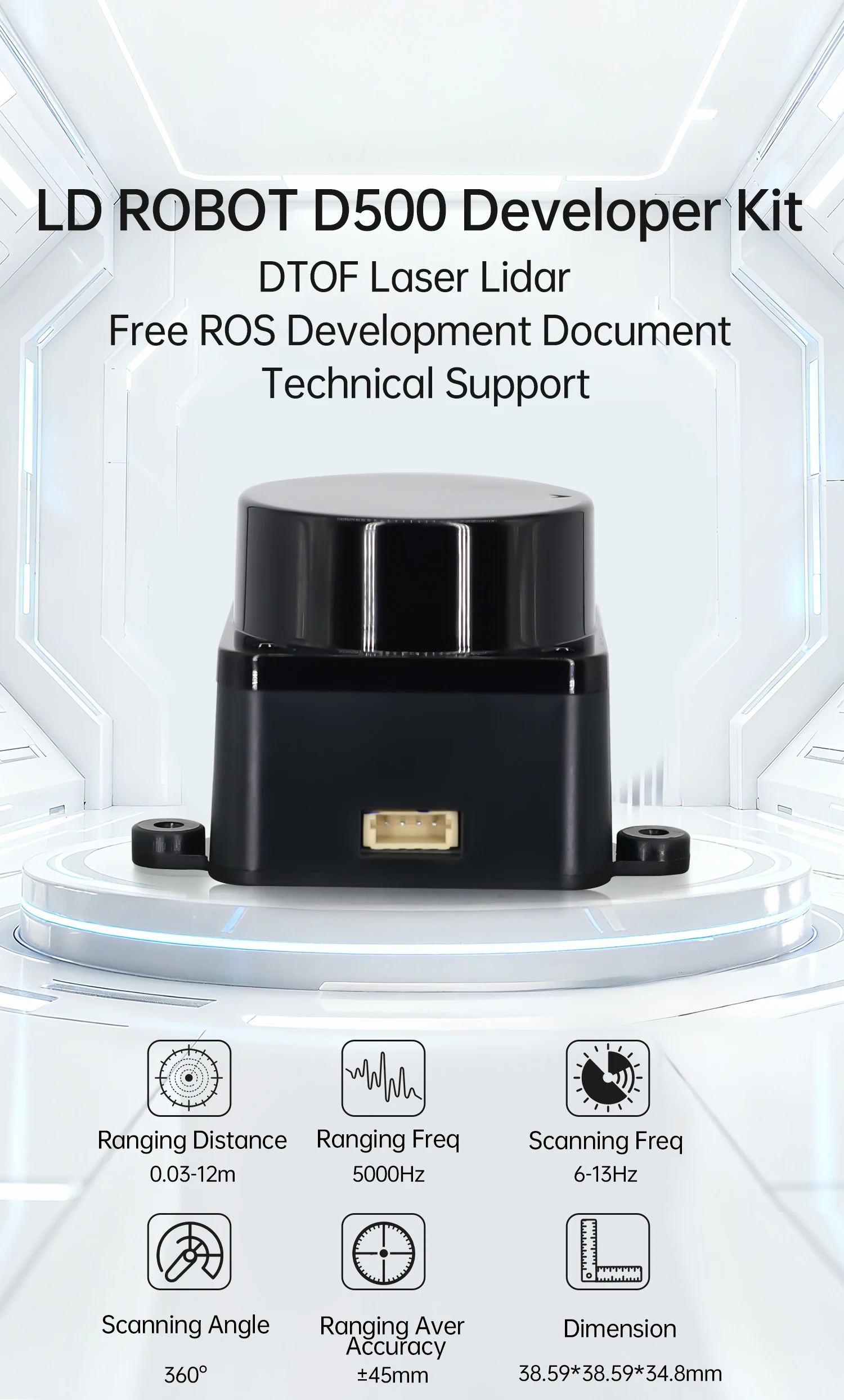 LDROBOT D500 lidar kit DTOF la - Sensor Kit Arduino 评论和价格