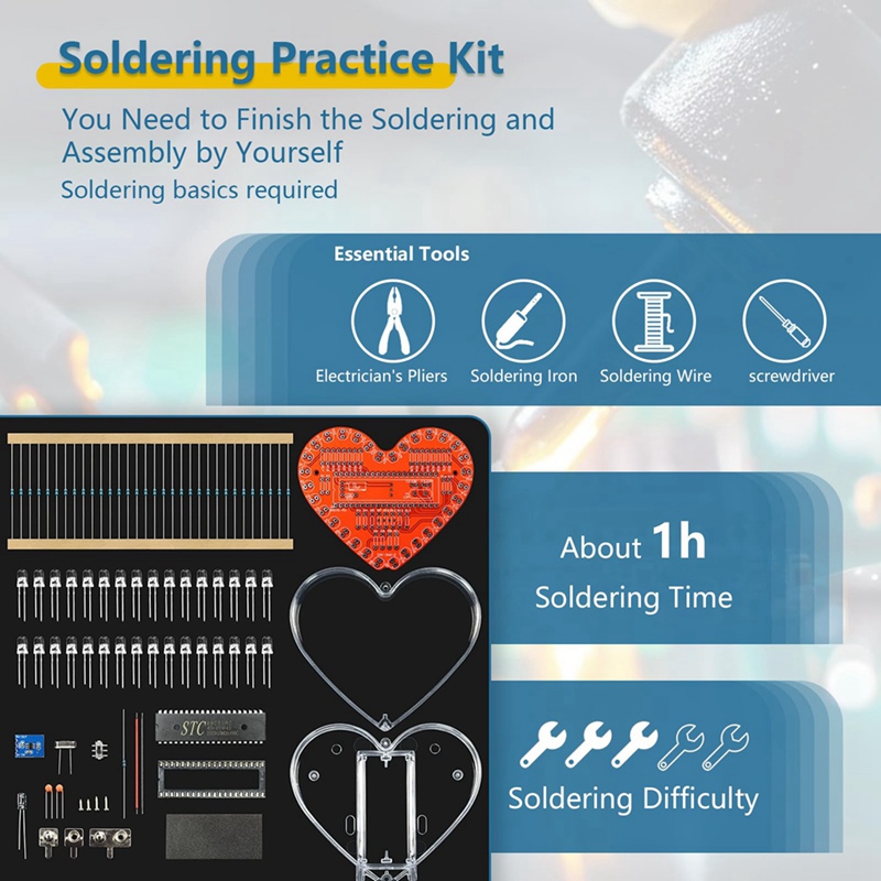 ●Soldering Practice Kit, Heart - Electronics Project Kit 评论和价格